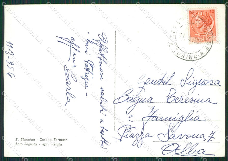 Torino Cesana Torinese Rocca Clari PIEGHINE Foto FG cartolina KB2789 – retro