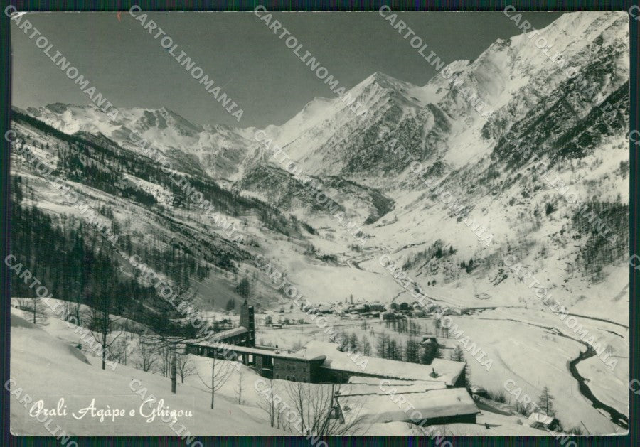 Torino Prali Ghigo Agape Nevicata Foto FG cartolina KB2797 – fronte