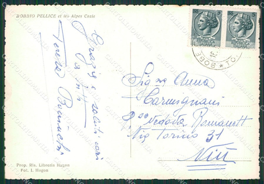 Torino Bobbio Pellice Alpi Cozie Foto FG cartolina KB2807 – retro