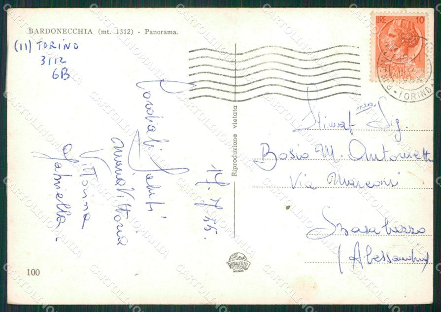 Torino Bardonecchia Foto FG cartolina KB2810 – retro