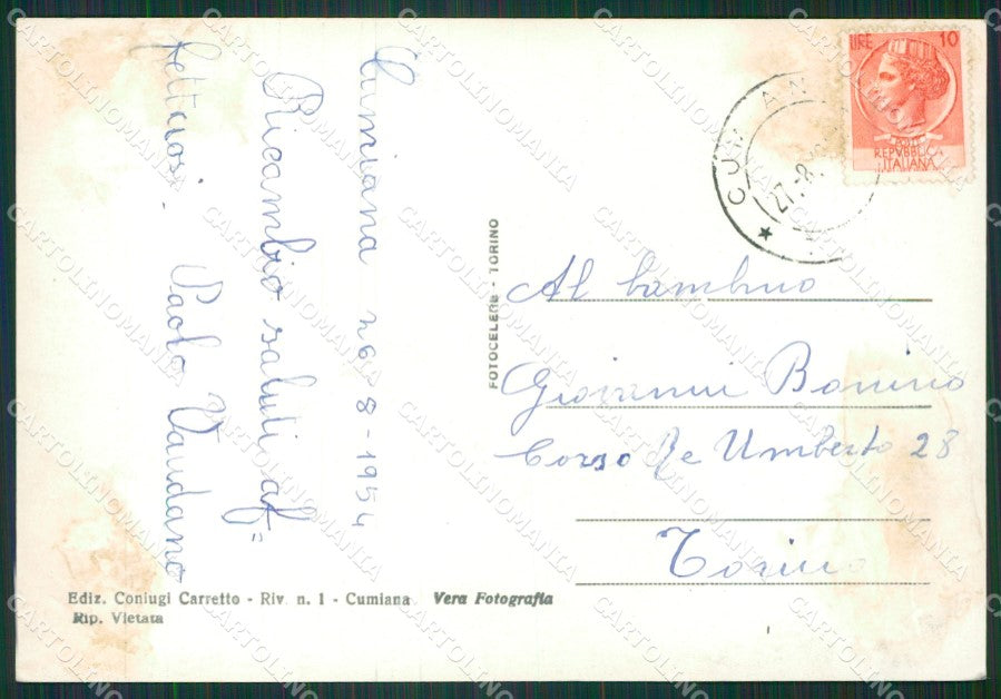 Torino Cumiana ABRASA COLLA Foto FG cartolina KB2823 – retro