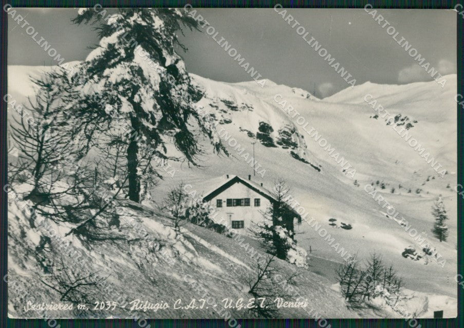 Torino Sestrieres Nevicata Rifugio Cai PIEGATA STRAPPO Foto FG cartolina KB2824 – fronte