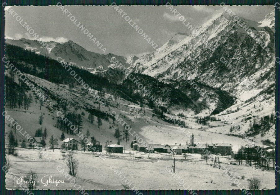 Torino Prali Nevicata PIEGA Foto FG cartolina KB2835 – fronte