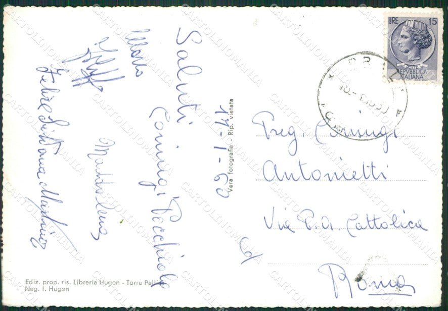 Torino Prali Nevicata PIEGA Foto FG cartolina KB2835 – retro