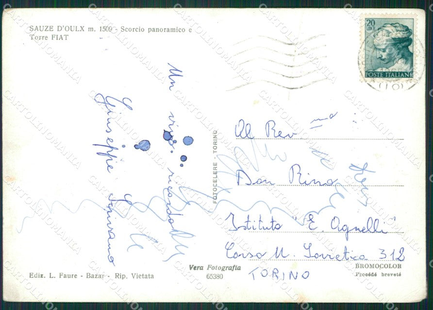 Torino Sauze d'Oulx PIEGHE Foto FG cartolina KB2843 – retro