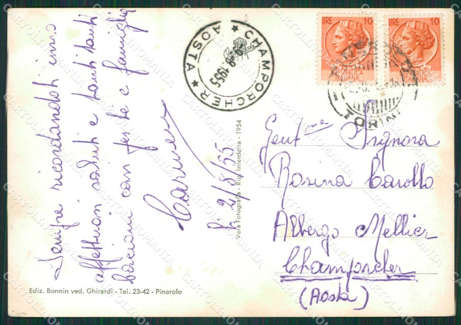 Torino Pinerolo PIEGHINE Foto FG cartolina KB2851 – retro