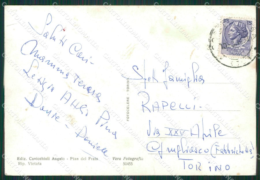 Torino Chiomonte Pian del Frais ABRASA Foto FG cartolina KB2855 – retro