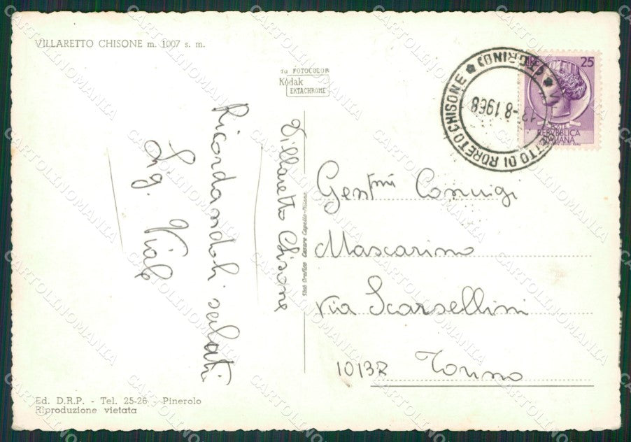 Torino Roure Villaretto Chisone Foto FG cartolina KB2858 – retro
