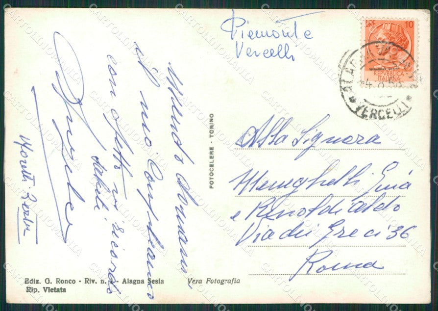 Vercelli Alagna Valsesia PIEGHINE Foto FG cartolina KB2896 – retro