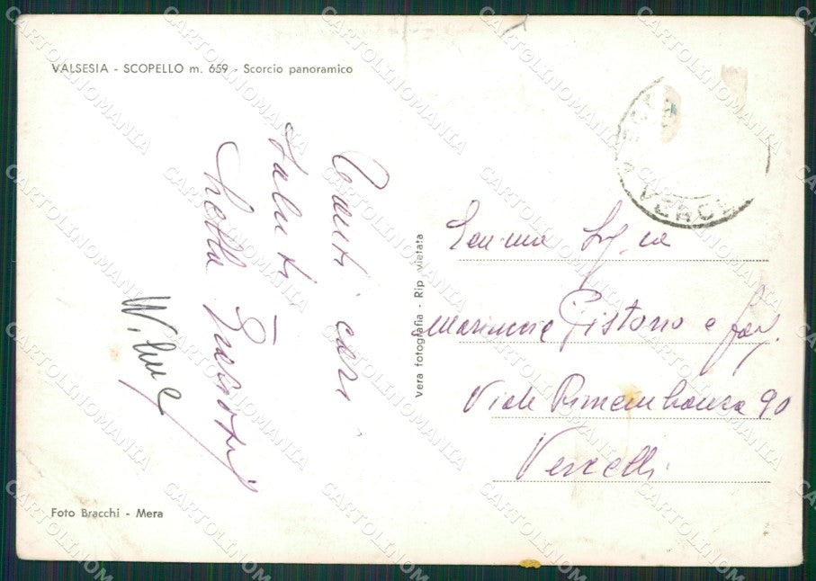 Vercelli Scopello PIEGHE Foto FG cartolina KB2904 – retro