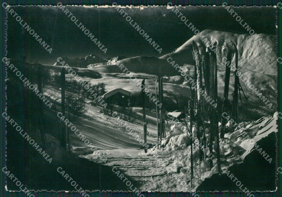 Vercelli Scopello Mera Nevicata Sci Foto FG cartolina KB2905 – fronte