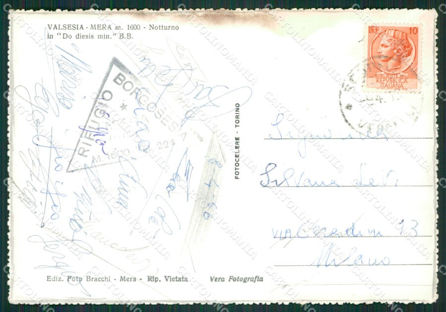 Vercelli Scopello Mera Nevicata Sci Foto FG cartolina KB2905 – retro