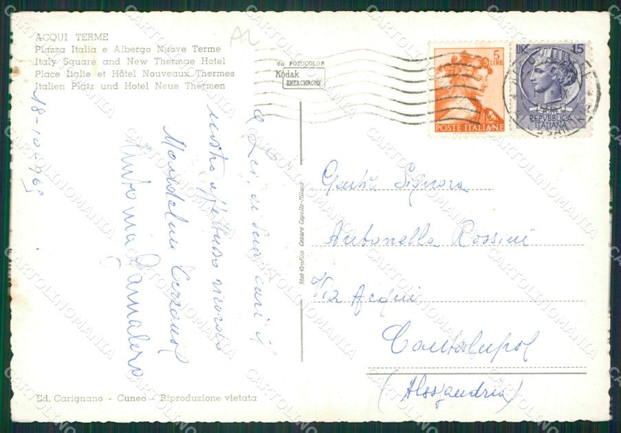 Alessandria Acqui Terme Auto Foto FG cartolina KB2909 – retro
