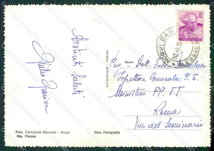 Alessandria Acqui Terme PIEGA Foto FG cartolina KB2913 – retro