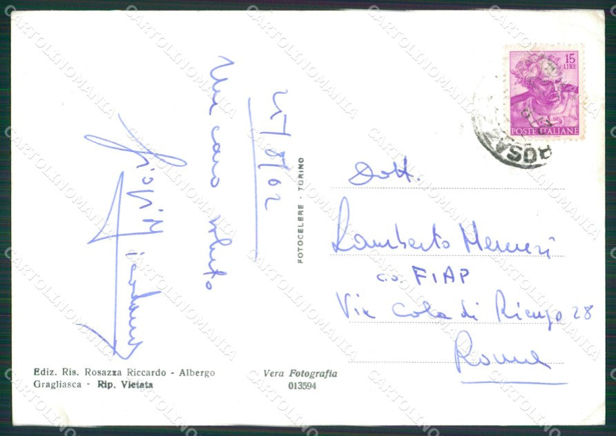 Biella Rosazza Foto FG cartolina KB2938 – retro