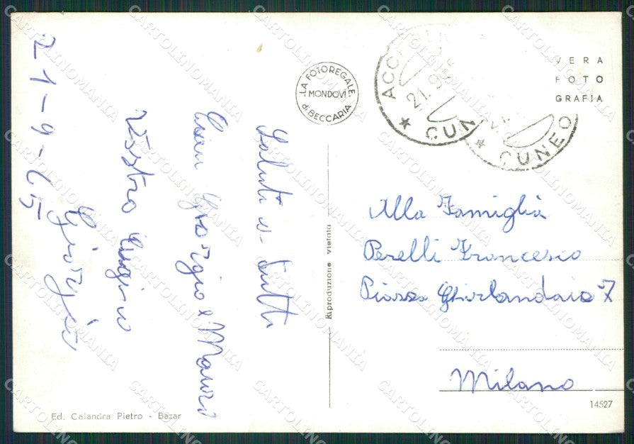 Cuneo Acceglio Lago Artificiale Saretto ABRASA Foto FG cartolina KB2965 – retro