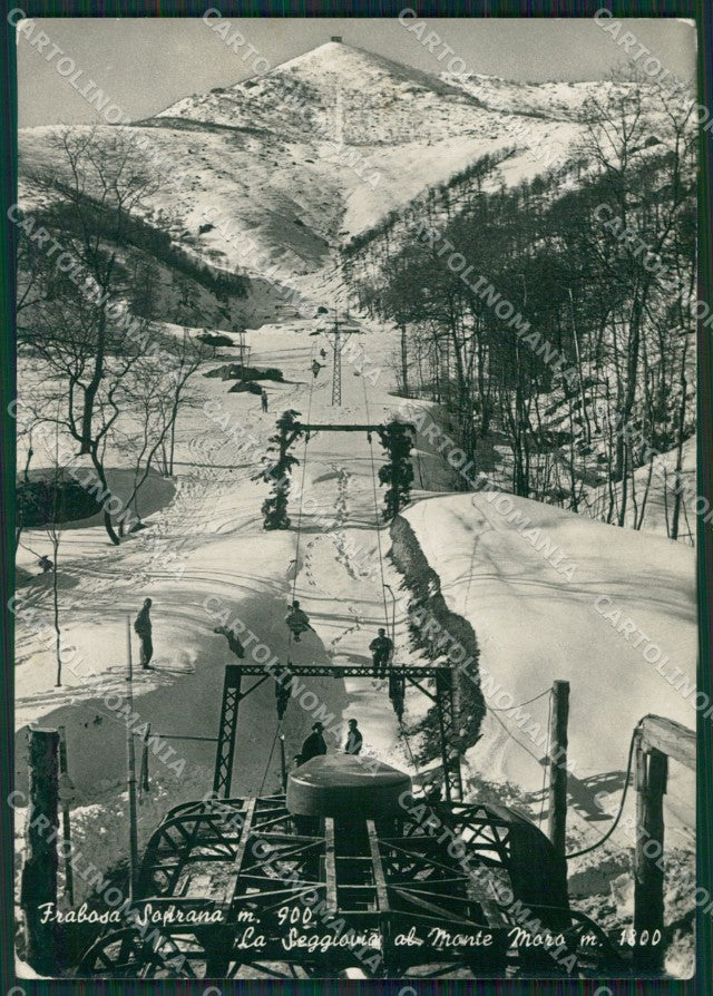 Cuneo Frabosa Soprana Nevicata Seggiovia Monte Moro Foto FG cartolina KB2967 – fronte