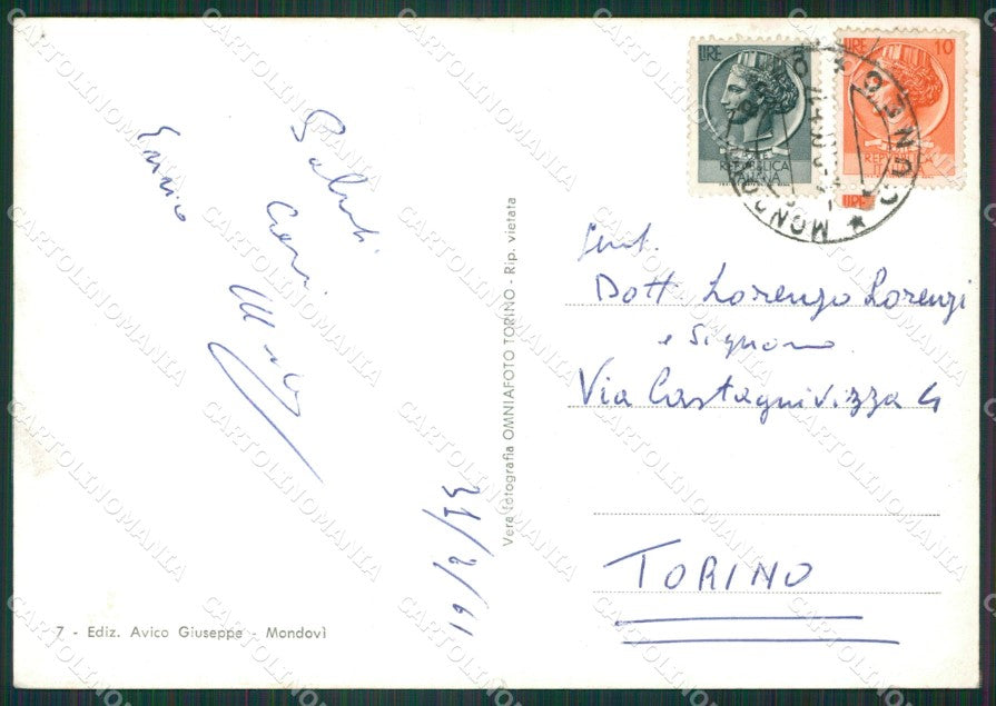 Cuneo Vicoforte STRAPPINO PIEGHINE Foto FG cartolina KB2974 – retro