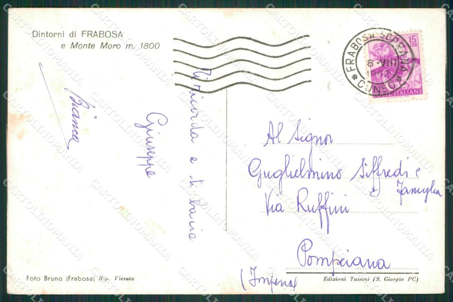 Cuneo Frabosa Soprana Monte Moro Foto FG cartolina KB2978 – retro