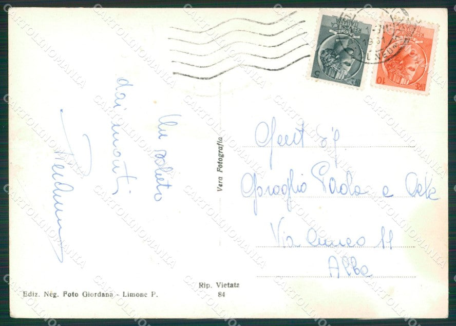 Cuneo Limone Piemonte Limoretto Cascata di Foto FG cartolina KB2979 – retro