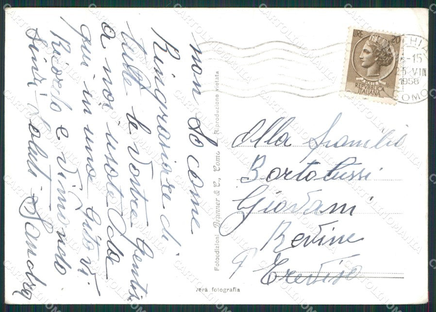 Como Brunate Lago di Como PIEGHINE Foto FG cartolina KB2988 – retro