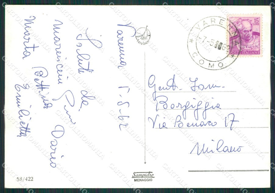 Lecco Varenna Castel Vezio Foto FG cartolina KB3010 – retro