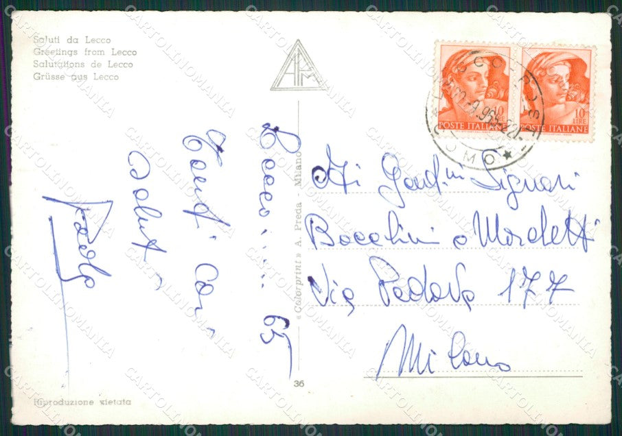 Lecco Città PIEGHINE Foto FG cartolina KB3011 – retro
