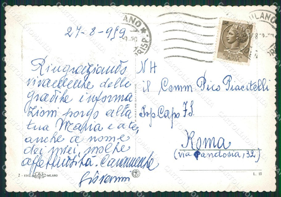 Como Gazzola Lago di Como FG cartolina KB3018 – retro