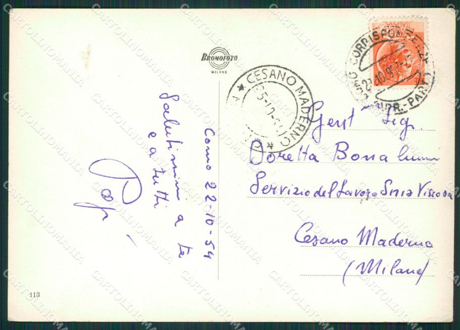 Como Città Lago di Foto FG cartolina KB3027 – retro