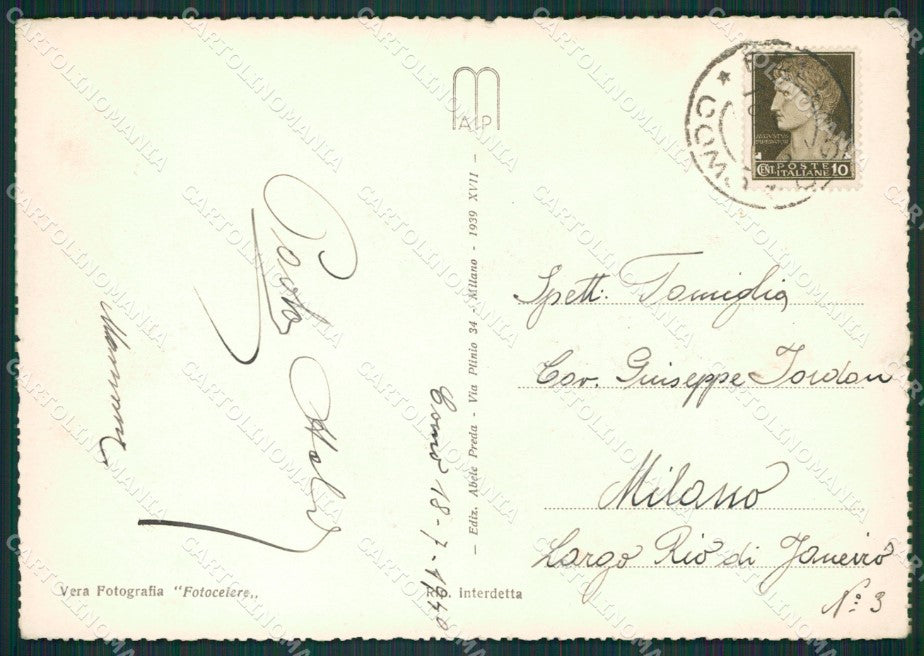 Como Brunate Lago di Como Foto FG cartolina KB3037 – retro