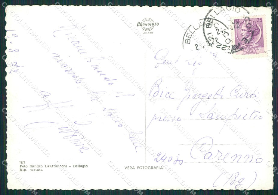 Como Bellagio Lago di Como PIEGHINE Foto FG cartolina KB3039 – retro