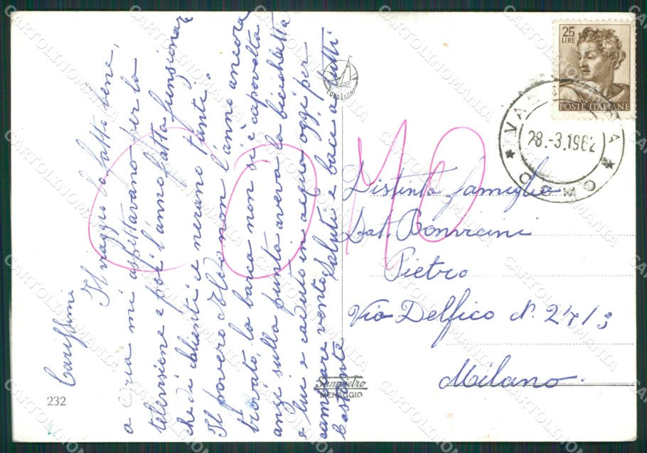 Como Valsolda Oria Lago di Lugano Fogazzaro Foto FG cartolina KB3069 – retro