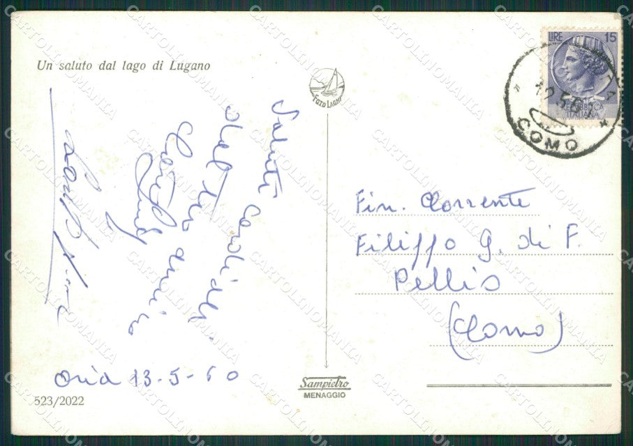 Como Valsolda Oria Lago di Lugano PIEGA Foto FG cartolina KB3089 – retro