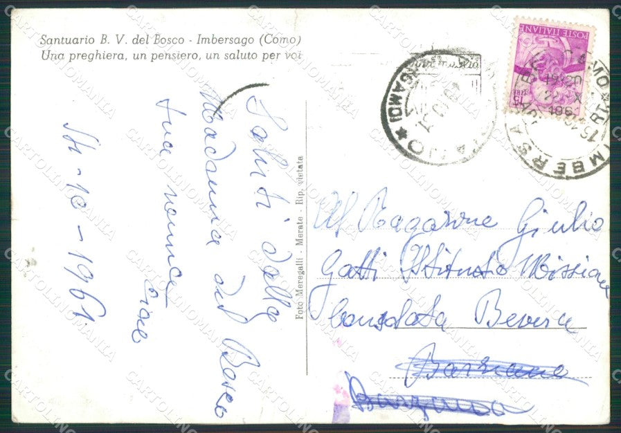 Lecco Imbersago Santuario Foto FG cartolina KB3103 – retro