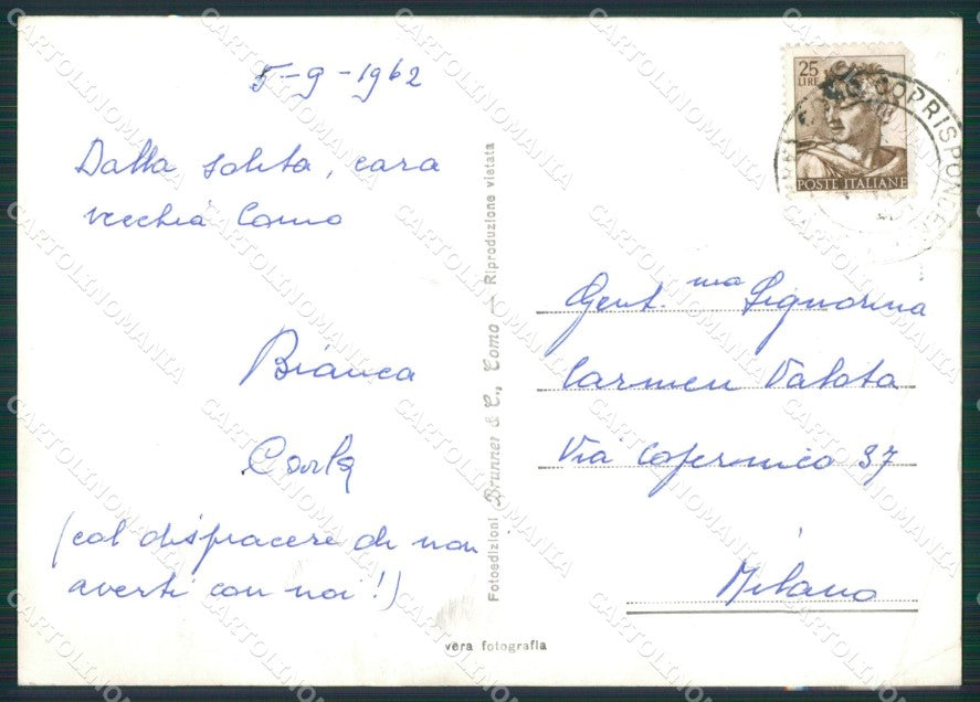 Como Città PIEGHE Foto FG cartolina KB3109 – retro