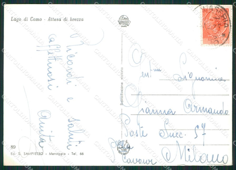 Como Città Lago di Foto FG cartolina KB3125 – retro