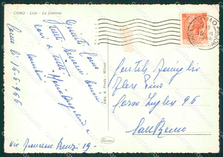 Como Città lago di Foto FG cartolina KB3140 – retro