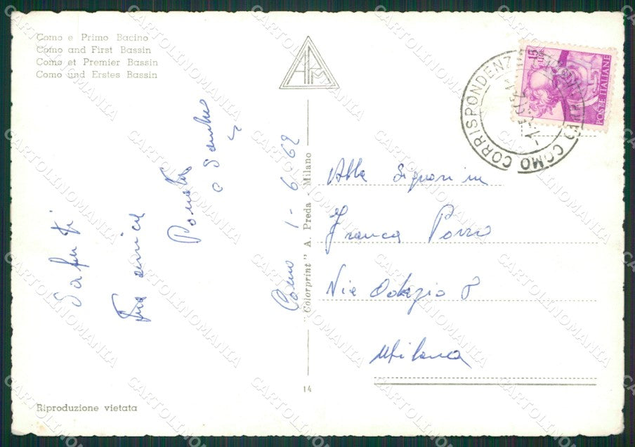 Como Città Lago di Foto FG cartolina KB3155 – retro