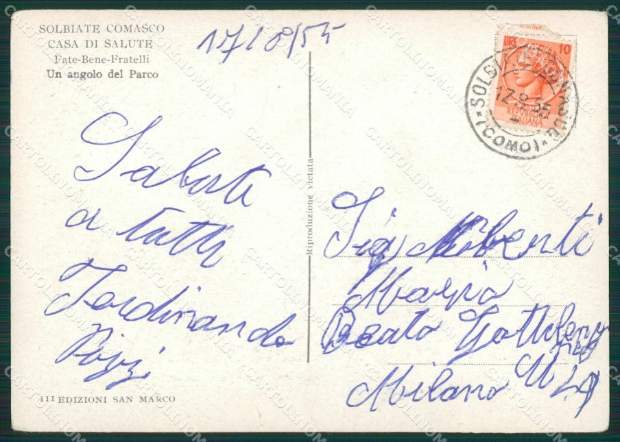 Como Solbiate FG cartolina KB3169 – retro