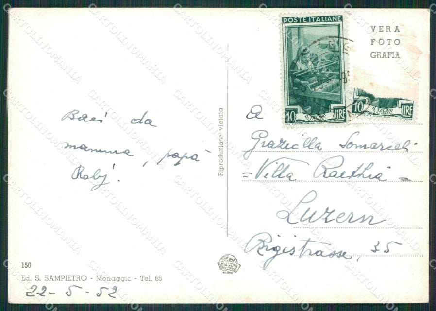 Como Isola Comacina Tremezzina Bellagio Lago di Como Foto FG cartolina KB3202 – retro