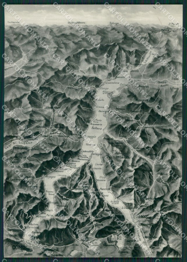 Como Lago di Mappa Foto FG cartolina KB3204 – fronte