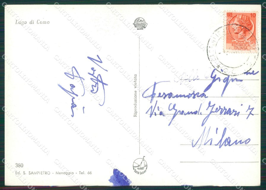 Como Lago di Mappa Foto FG cartolina KB3204 – retro