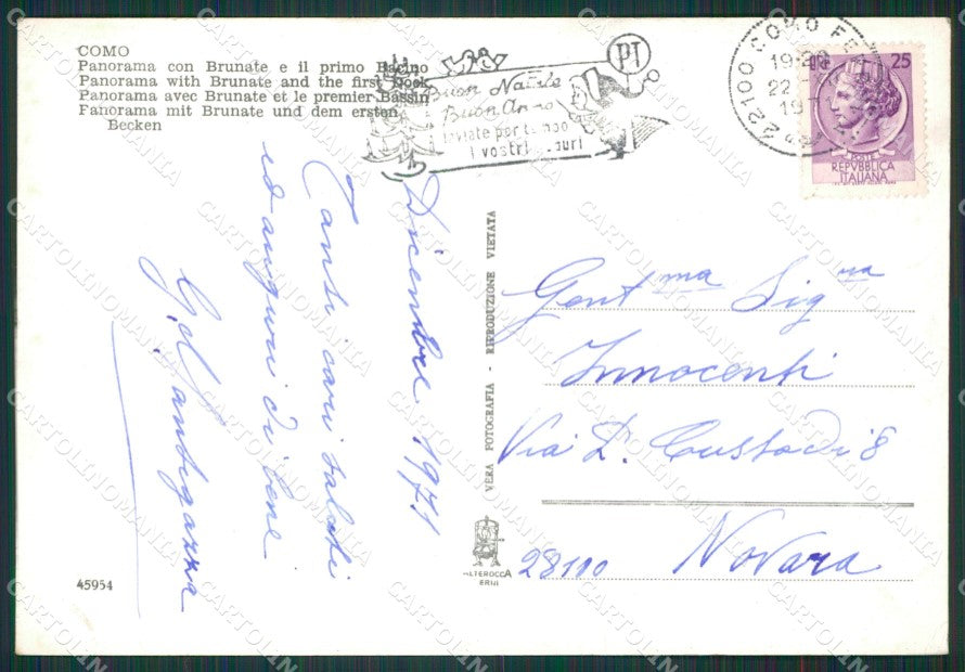 Como Brunate Lago di Como Foto FG cartolina KB3205 – retro
