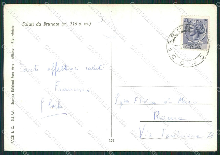 Como Brunate Foto FG cartolina KB3213 – retro