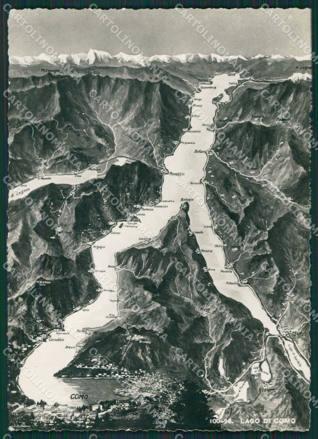 Como Lago di Mappa Foto FG cartolina KB3217 – fronte