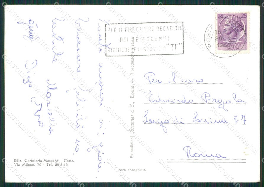Como Città Lago di PIEGHINA Foto FG cartolina KB3218 – retro