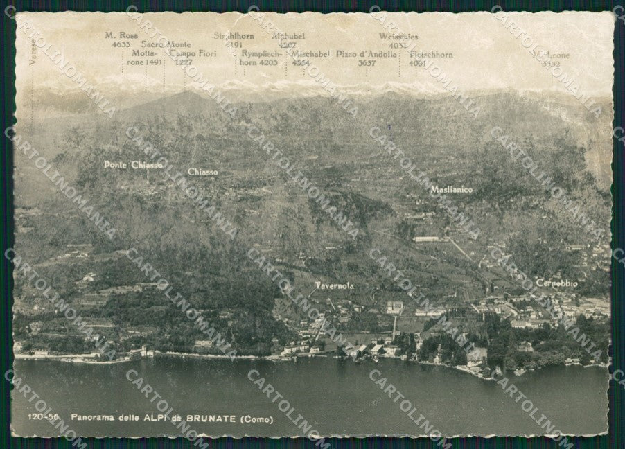 Como Brunate Lago di Como Mappa ABRASA Foto FG cartolina KB3222 – fronte