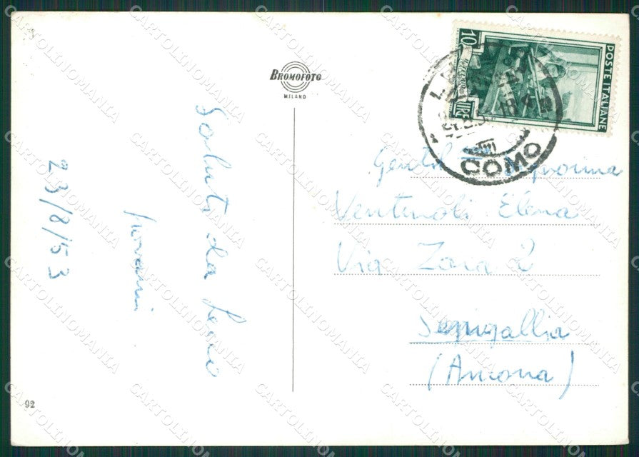 Lecco Lago di Como Barche Foto FG cartolina KB3227 – retro