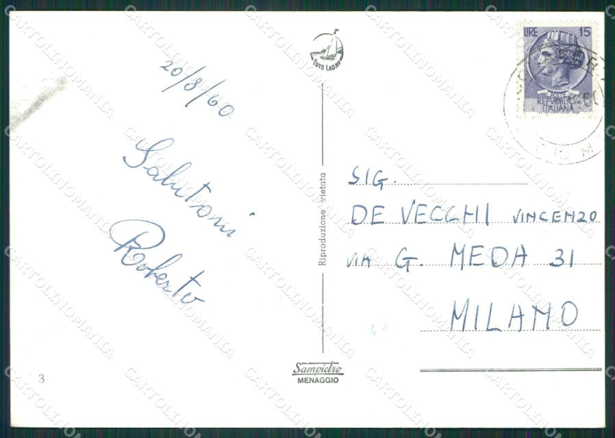 Como Acquaseria Bellagio Lago di Como Foto FG cartolina KB3241 – retro