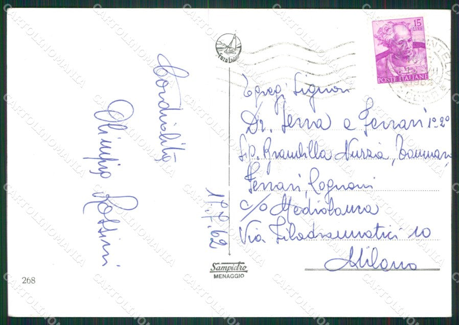 Como Lanzo d'Intelvi Lugano Lago di Foto FG cartolina KB3264 – retro